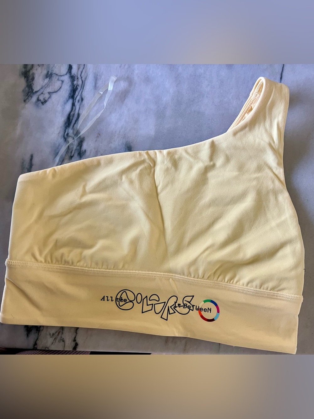 Lululemon Align™ Asymmetrical Bra (Light Support, A/B Cup) size 10 light yellow
